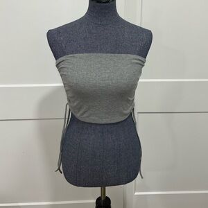 Love Tree Light Grey Rib Knit Tube Top